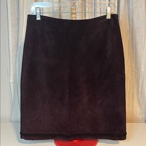 Kate Hill Plum Suede Pencil Skirt, Size 8